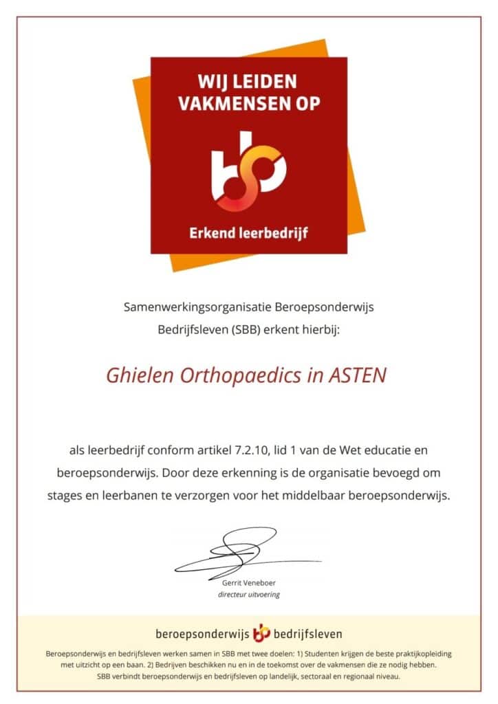 Ghielen Orthopaedics, Groothandel in Orthopedie